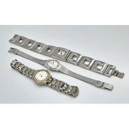 1069 - A Parcel of three good Ladies sports, dress and fashion watches comprising; 1) A Two Tone Swiss Skie... 