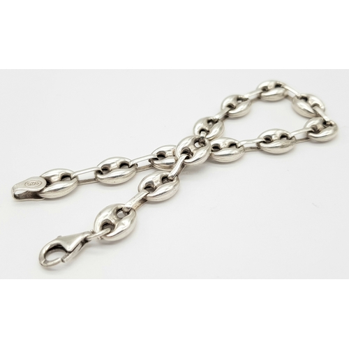 754 - A STERLING SILVER ANCHOR LINK BRACELET 18CM LENGTH 8.5G TOTAL WEIGHT. Ref: 9272