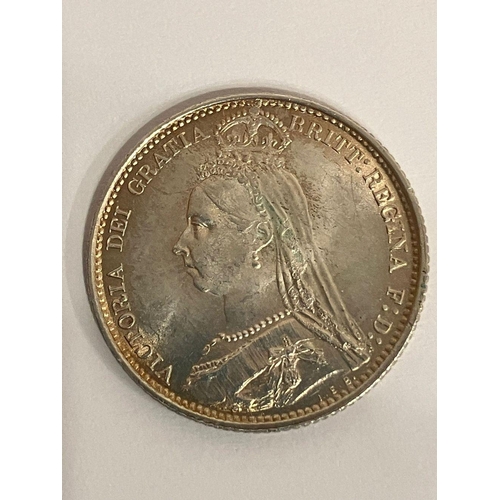 399 - 1887  SILVER SIXPENCE. Queen Victoria Golden Jubilee Mintage. Condition brilliant (Appears to be unc... 