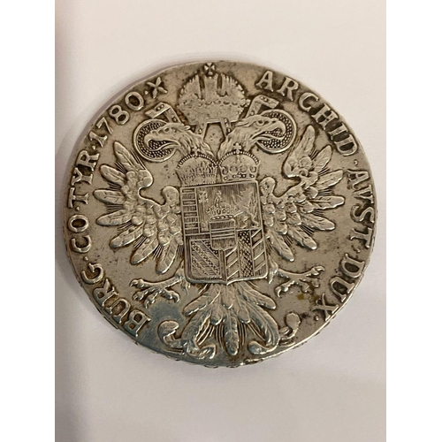 574 - SILVER THALER 1780. Very fine condition. Large Silver Coin ,the size of a Crown.