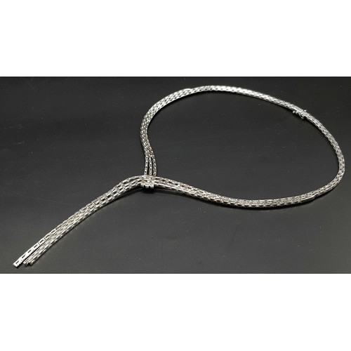 508 - A WGI Certified 18K White Gold (tested) Necklace set with 430 Brilliant Round Cut Diamonds! 4.50ctw,... 