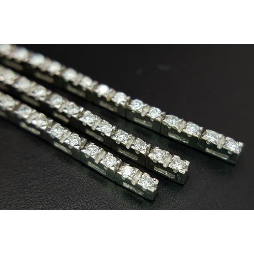 508 - A WGI Certified 18K White Gold (tested) Necklace set with 430 Brilliant Round Cut Diamonds! 4.50ctw,... 