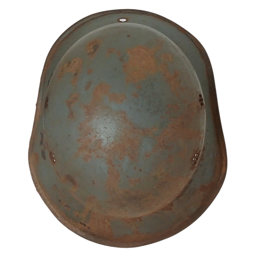 1213 - A WW2 German Luftschutz Helmet (air raid police) No Liner. There is an extra hole drilled in the pea... 