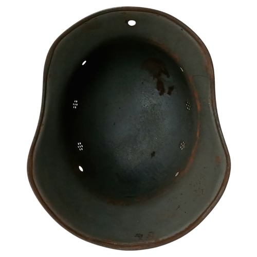 1213 - A WW2 German Luftschutz Helmet (air raid police) No Liner. There is an extra hole drilled in the pea... 