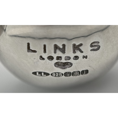 1281 - A Vintage Links of London 925 Silver and Rope Twist Bracelet. Adjustable. Comes with original pouch.