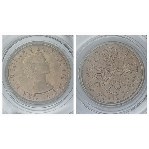 1632 - Two Queen Elizabeth II 1967 Uncirculated Coins - penny and sixpence. Both include The Royal Mint cer... 