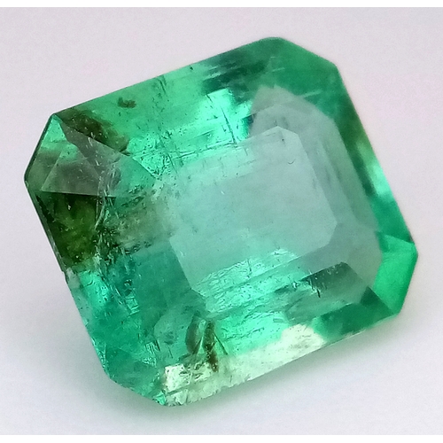 1306 - A 1.42ct Emerald Gemstone, Octagon cut, 7.78 x 6.81 x 4.11mm. Comes with a GFCO certificate.