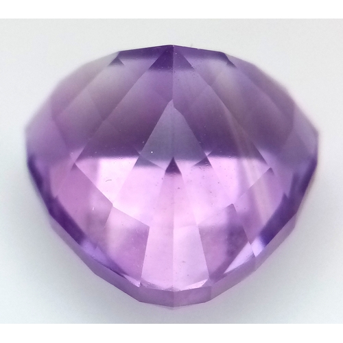 850 - A 7ct Bolivian Amethyst Gemstone. Trillion shape. Comes with a GFCO Swiss authenticity card.