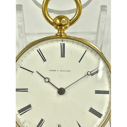 142 - An antique gents gilt pocket watch. In working order. Ref: Lu1