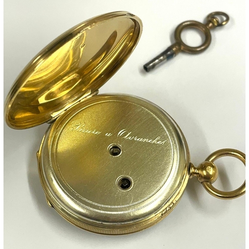 142 - An antique gents gilt pocket watch. In working order. Ref: Lu1