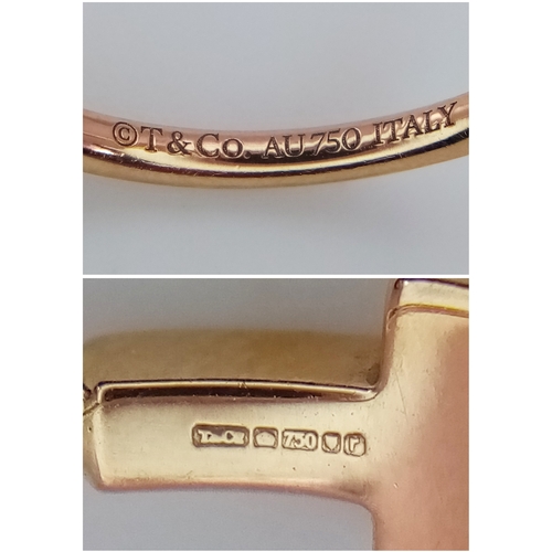 32 - A TIFFANY & CO 18K ROSE GOLD T RING 3.1G TOTAL WEIGHT, SIZE K RRP £1200. Ref: A/S 1203