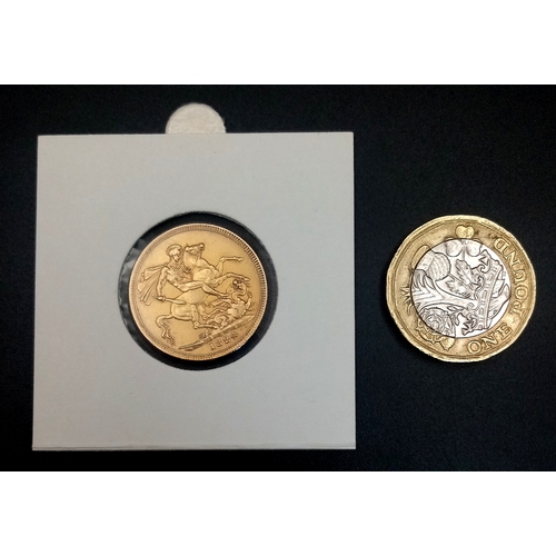 4 - A RARE 1824 GEORGE IV ' LAUREATE HEAD ' FULL SOVEREIGN 8G. VF/EF Grade but please see photos. Ref: S... 