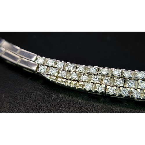 508 - A WGI Certified 18K White Gold (tested) Necklace set with 430 Brilliant Round Cut Diamonds! 4.50ctw,... 