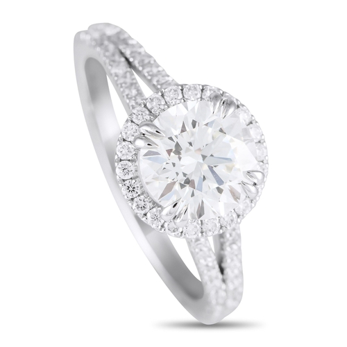 1001 - A 14K White Gold 2.01ct Lab Grown Diamond Ring. A sparkling 1.53 carat Lab Grown Diamond center ston... 