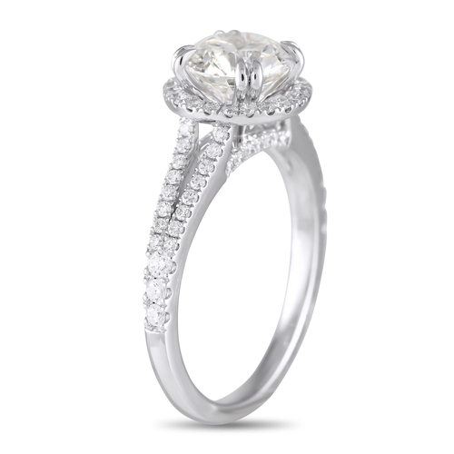 1001 - A 14K White Gold 2.01ct Lab Grown Diamond Ring. A sparkling 1.53 carat Lab Grown Diamond center ston... 