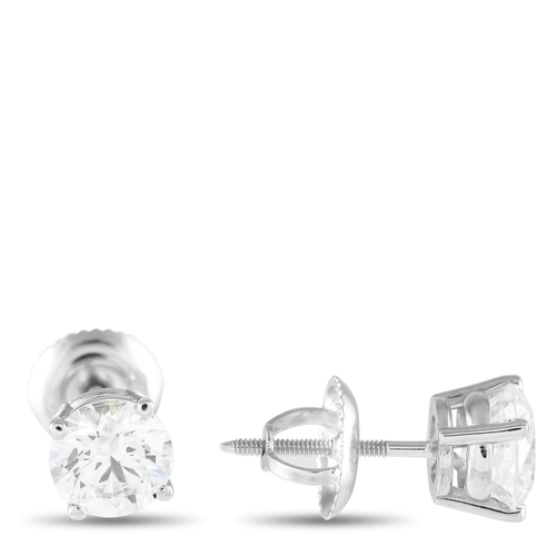 1015 - WITHDRAWN - A pair of 14K White Gold 1.50ct Lab Grown Diamond Stud Earrings. These 14K white gold st... 