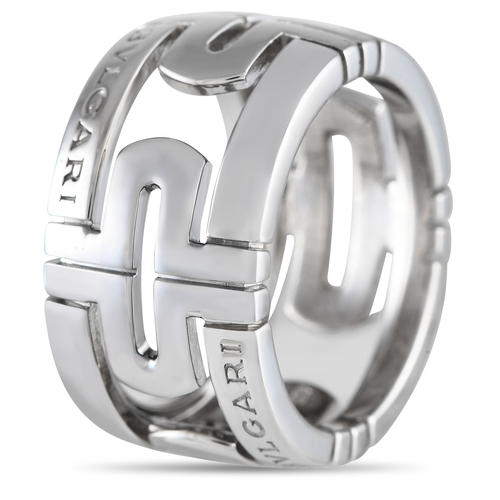 1644 - An Bvlgari Parentesi 18K White Gold Ring. A striking, symmetrical design is the hallmark of this exq... 