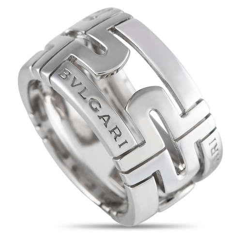 1644 - An Bvlgari Parentesi 18K White Gold Ring. A striking, symmetrical design is the hallmark of this exq... 