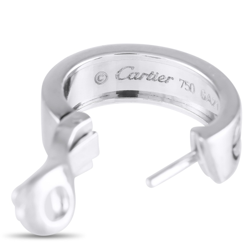 1650 - A pair of Cartier LOVE 18K White Gold Hoop Earrings. CA26-011625 Total weight: 12.3 grams.  *This it... 