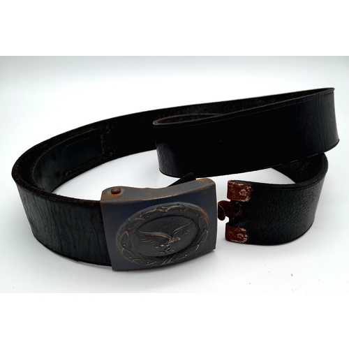 129 - A WW2 German Luftwaffe Belt with Steel Buckle. With the makers mark of JFS Josef Feix & Sohne.