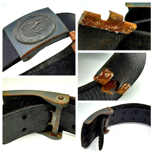 129 - A WW2 German Luftwaffe Belt with Steel Buckle. With the makers mark of JFS Josef Feix & Sohne.