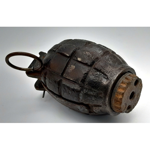 164 - An INERT WW2 British No. 36 Mills Grenade with centre tub, ring pin, striker and lever. UK Mainland ... 