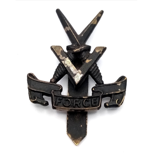 298 - A Rare “V Force” Jungle Hat Badge. V Force was a reconnaissance, intelligence-gathering and guerrill... 