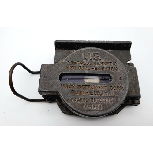 528 - A Vietnam War Era US M-1950 Lensatic Compass Dated 1969 in an M-1956 Pouch.