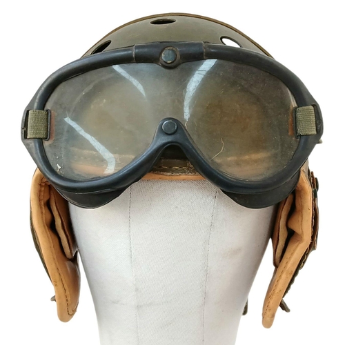 597 - A WW2 US M1938 Tank Helmet. Made by Rawlings who made and still make Baseball gloves and helmets tod... 