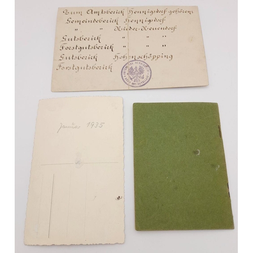 632 - A Rare 1933-34 Dated Berlin Policeman’s Membership Stamp Book, with another document and photograph ... 