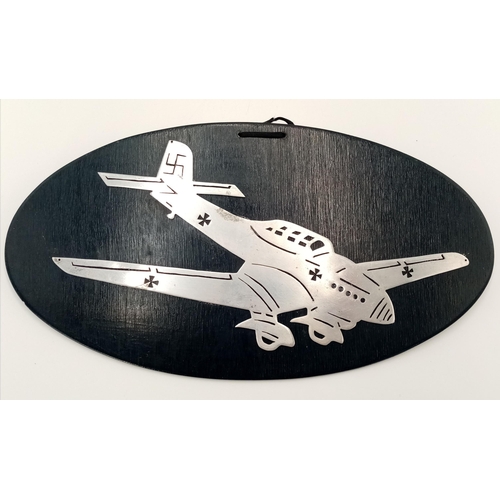 821 - 1941 Dated Cut out JU87-Stuka Dive Bomber mounted on a plaque with a dedication in Italian referring... 