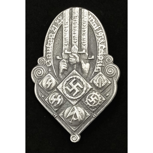 984 - A 3rd Reich Gautag 21.22 Mai 1938 Leipzig. Day Badge Tinnie. Makers Marked.