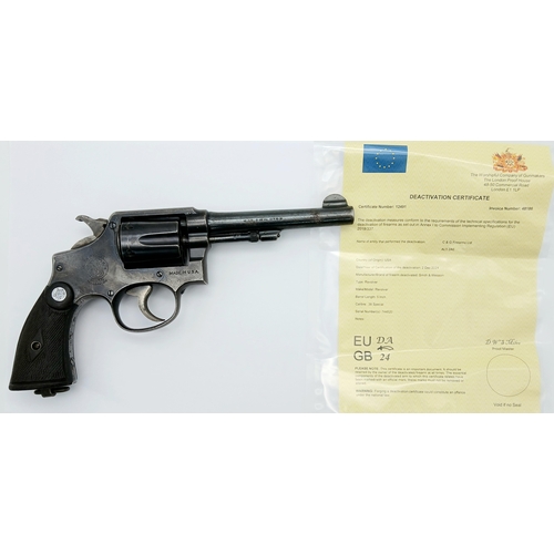 911 - A Vintage USA Smith and Wesson .38 Special Deactivated Revolver. Comes with an EU deactivation certi... 