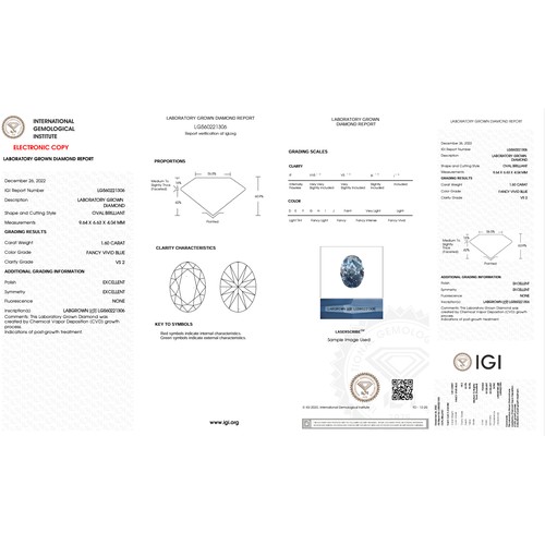 331 - 1.6CT OVAL SHAPED LAB-GROWN DIAMOND, COLOUR B, CLARITY VS2. COMES WITH IGI CERTIFICATE. MEASUREMENT ... 