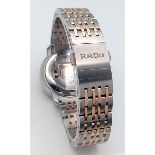 27 - A Rado Coupole Open Heart Automatic Gents Watch. Stainless steel bracelet and case - 42mm. Black dia... 