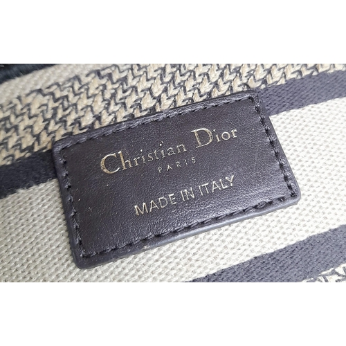 166 - A Christian Dior Canvas Mizza Embroidered Lady D-Lite Bag.  Beige and black leopard print canvas ext... 