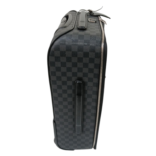 769 - A Louis Vuitton Damier Graphite Pegase Suitcase. Coated canvas exterior with leather trim, ID tag an... 