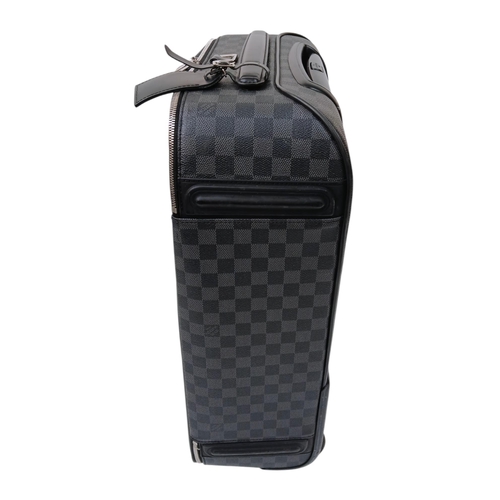 769 - A Louis Vuitton Damier Graphite Pegase Suitcase. Coated canvas exterior with leather trim, ID tag an... 