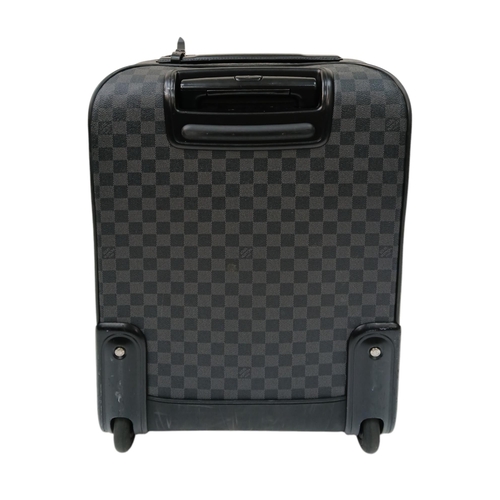 769 - A Louis Vuitton Damier Graphite Pegase Suitcase. Coated canvas exterior with leather trim, ID tag an... 