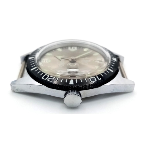 409 - A 3T Triad 21 Jewel Stainless Steel Watch Case - 36mm. In working order - just needs a strap.