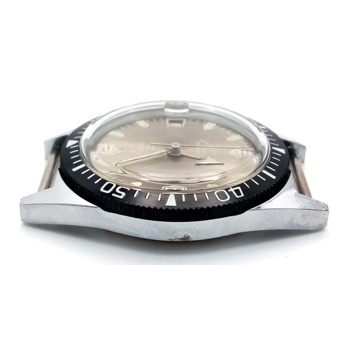 409 - A 3T Triad 21 Jewel Stainless Steel Watch Case - 36mm. In working order - just needs a strap.