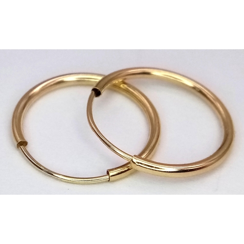 759 - A Pair of Messika 14K Gold Small Hoop Earrings. 0.4g