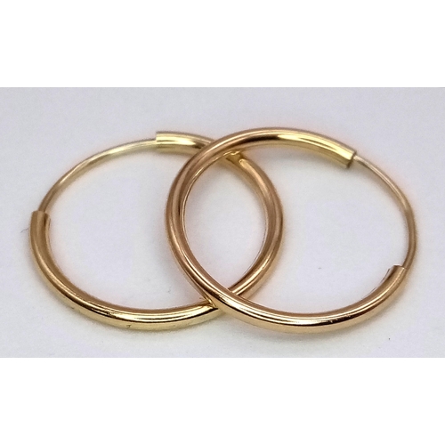 759 - A Pair of Messika 14K Gold Small Hoop Earrings. 0.4g