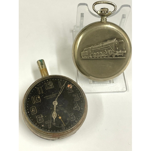 868 - X2 pocket watches. Locomotive working, other as found. Ref: Lu27