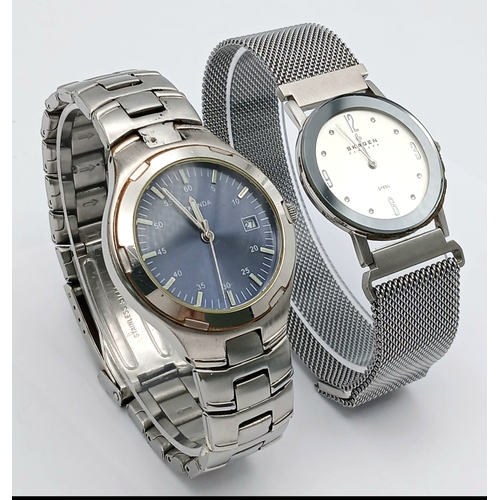 1559 - A Parcel of Two Watches Comprising; 1) A Men’s Sekonda Date Watch-38mm Case and 2) A Ladies Skagen S... 