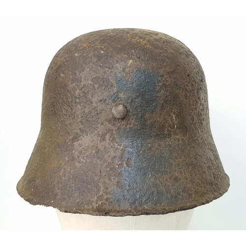 27 - A Waffen SS M18 Double Decal Parade Helmet with M35 Liner. Found down a well somewhere in Bavaria. S... 