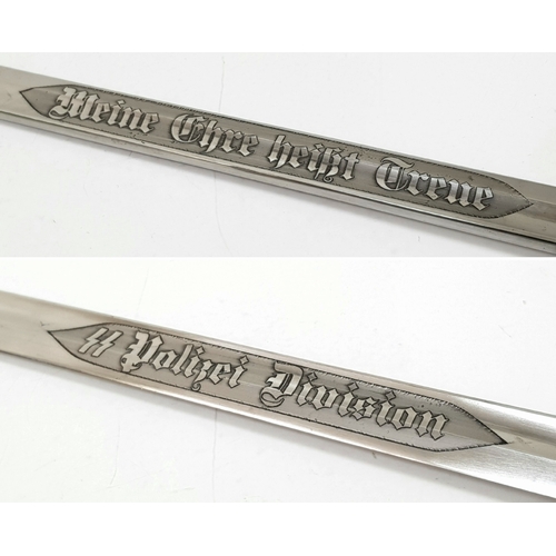 41 - A 3rd Reich Waffen SS Officers Sword with etched blade to the Waffen SS Police Division. This certai... 