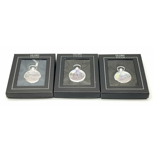 1053 - A Parcel of Three ‘Glory of Steam’ Manual Wind Pocket Watches Commemorating: 1) A1/A3 Class- 1922-19... 