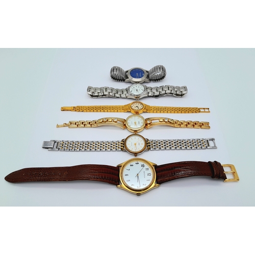 1065 - A Parcel of 6 Ladies Watches Comprising: 1) A Vintage Sekonda 17 Jewel Manual Wind Watch. 2) Sekonda... 