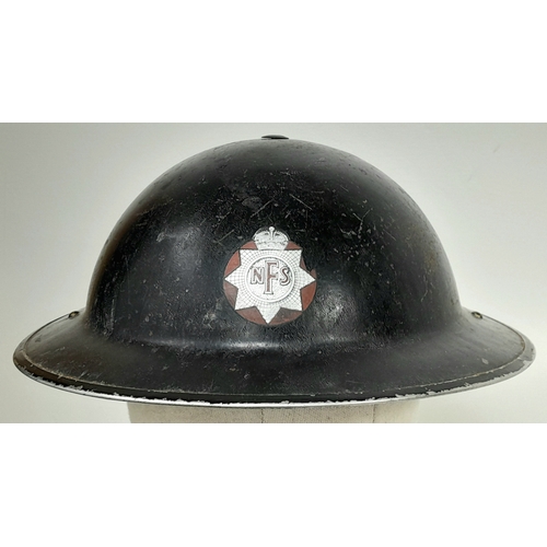 202 - A WW2 1939 Dated British Home Front National Fire Service Mk II Helmet. Nice clean helmet with liner... 